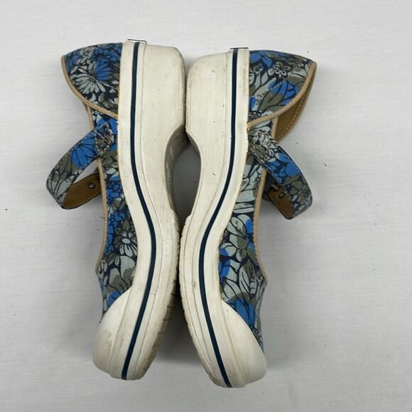 Dansko Vegan Blue Floral Canvas Mary Janes 38 - Picture 5 of 10